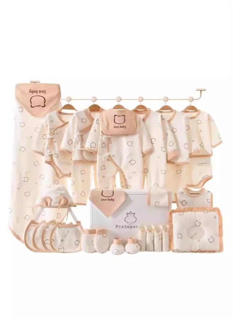 MIXDE 30PCS Newborn Baby Gift Set, Newborn Layette Gift Set for Boys and Girls, Babies Essential Clothes Accessories with Baby Blanket, 100% Premium Cotton, for Spring Summer Autumn Winter Four Seasons  - Image 1