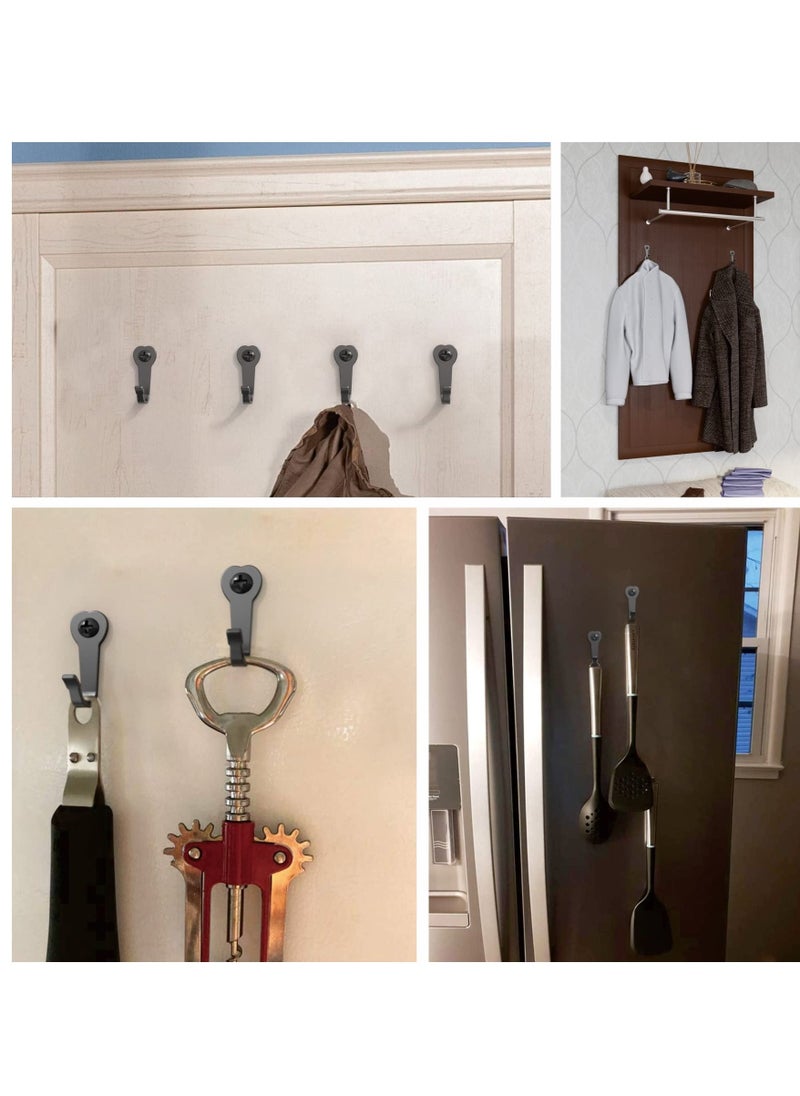 Wall Coat Hook, 15 PACK Black Coat Hook Heavy Duty with 30 Pieces Screws, Hat Hook Door Towel Hooks, Hooks Wall Mounted, Hooks for Wall, for Hanging, Towel, Key, Robe, Coats, Scarf  - Image 3