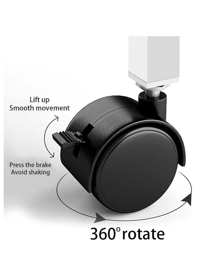 شي ون طاولة لابتوب متحركة من SHEE ONE بسطح خشبي ورفوف سفلية للتخزين | طاولة بجانب السرير أو الكنب | طاولة متعددة الاستخدامات للدراسة والطعام والقراءة بارتفاع قابل للتعديل | مزودة بعجلات متينة | الأبعاد: 85×60 سم و40×60 سم - Image 4