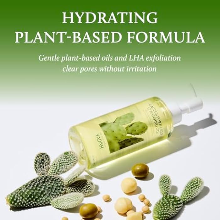 YADAH Cactus Pore Deep Cleansing Oil (6.76 Fl Oz) – Lightweight Daily Facial Cleanser & Daily Makeup Remover with Cactus Seed Oil for Pore Purifying & Balanced Skin, Double Cleansing Korean Skincare - Image 5