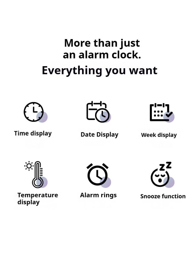 OUTAD LED Digital Alarm Clock, LED Clock, Room Alarm Clock, Creative And Fresh Alarm Clock, Simple Electronic Clock, Multi-Functional Clock, With Large Numbers, Date, Temperature And Daylight Saving Time LED Alarm Clock, Suitable For Modern Office Décor Design, Room, Bedroom And Gift. - Image 2