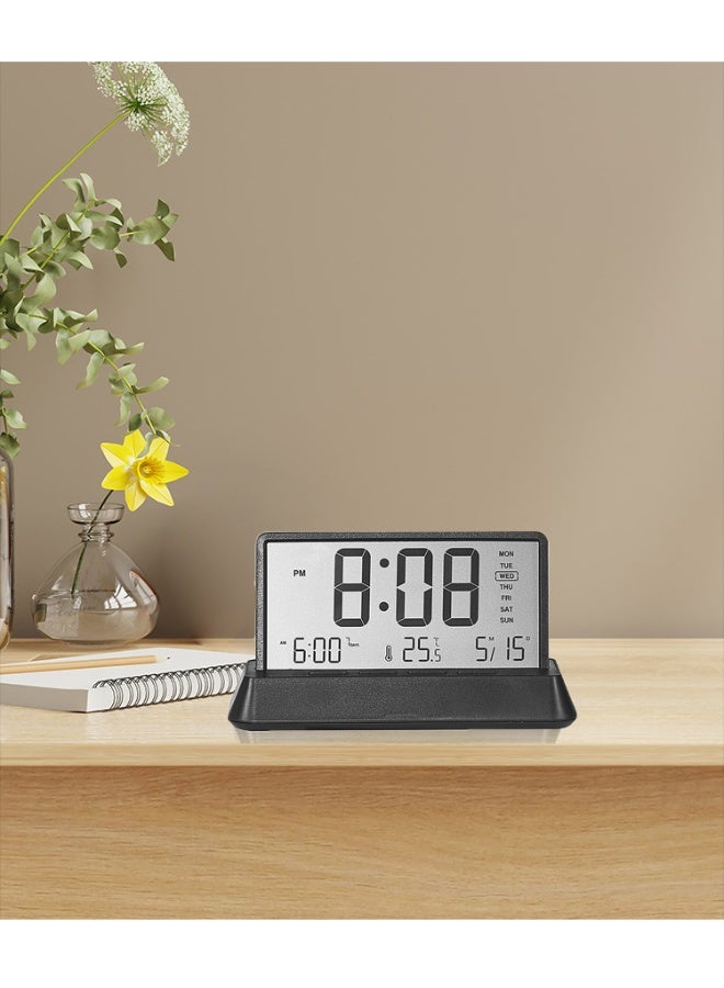 OUTAD LED Digital Alarm Clock, LED Clock, Room Alarm Clock, Creative And Fresh Alarm Clock, Simple Electronic Clock, Multi-Functional Clock, With Large Numbers, Date, Temperature And Daylight Saving Time LED Alarm Clock, Suitable For Modern Office Décor Design, Room, Bedroom And Gift. - Image 4