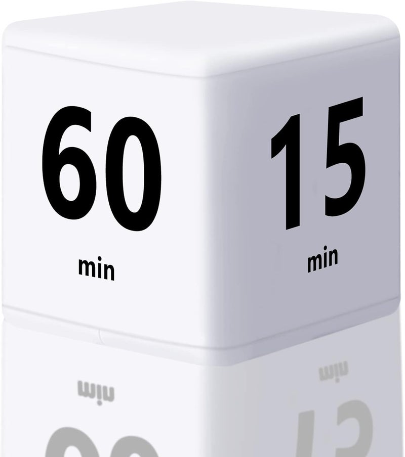 Potency Portable Timer Mini Timers Timers Gravity Sensor Flip Timer Kitchen Timer Workout Timer and Countdown Settings Pre Set Timer 15203060 Minute White - Image 1