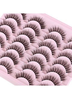 FARRED Lashes Natural Look Short Cat Eye Natural Lashes Fluffy Wispy False Eyelashes 14 Pairs Faux Mink Strip Eye Lashes Pack For Daily Makeup (F2 ; 7 14Mm)  - Image 5