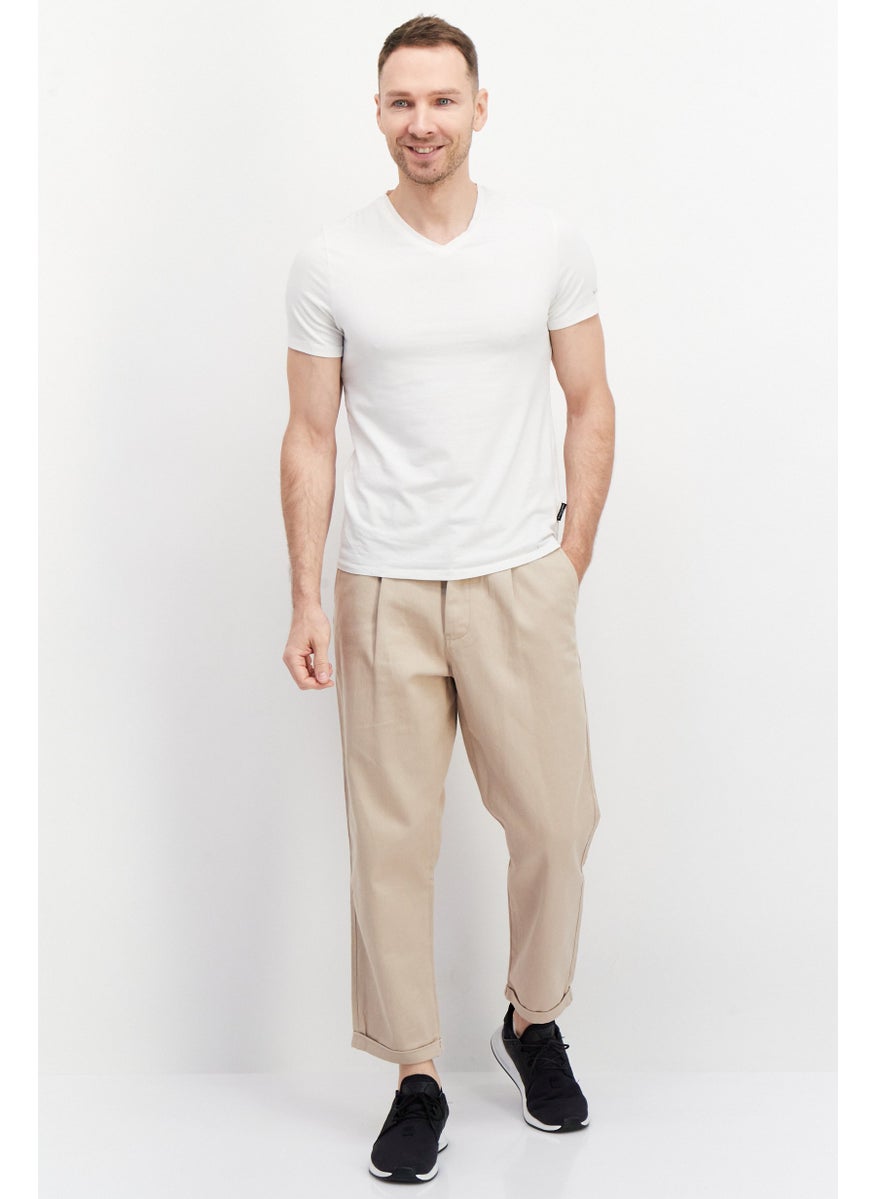 SELECTED Men Regular Fit Solid Chino Pant, Sand  - Image 4