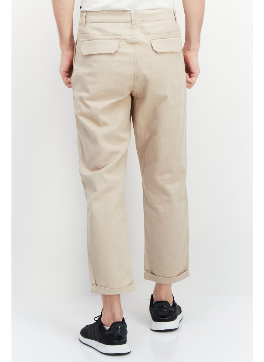 SELECTED Men Regular Fit Solid Chino Pant, Sand  - Image 3