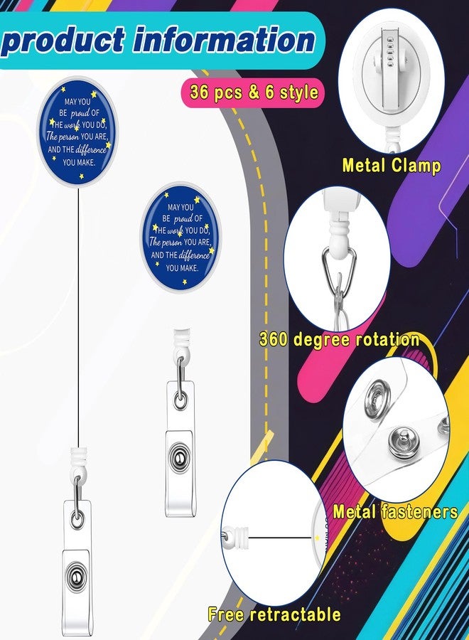 Engrowtic Appreciation Retractable ID Badge Holder Employee Gift May You Be Proud of The Difference You Make Badge Reel with Clip Gifts for Gift Coworker Nurse (36, Colorful) - Image 3