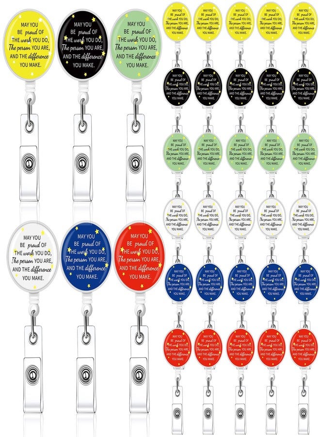 Engrowtic Appreciation Retractable ID Badge Holder Employee Gift May You Be Proud of The Difference You Make Badge Reel with Clip Gifts for Gift Coworker Nurse (36, Colorful) - Image 1