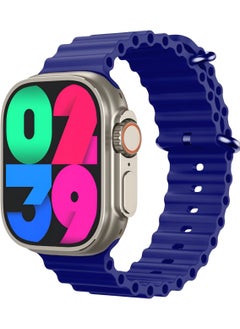 Generic T10 ULTRA 2 Smart Watch BIG INFINITE DISPLAY Wireless Charging 49MM (Dark Blue) 