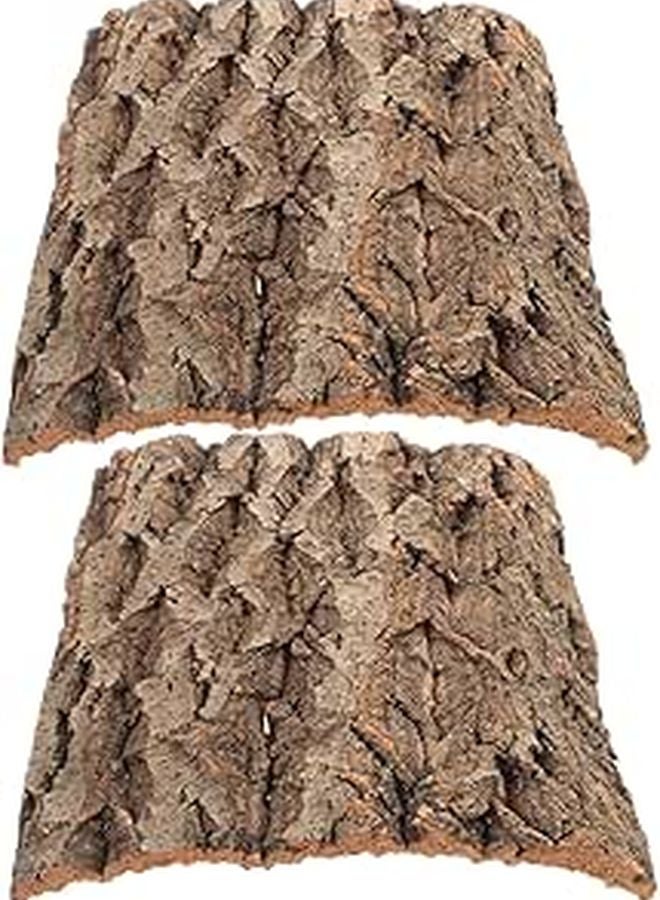 2 Pcs Cork Bark Aquarium Logs Decor Reptile Terrarium Background Easy Install - Image 1