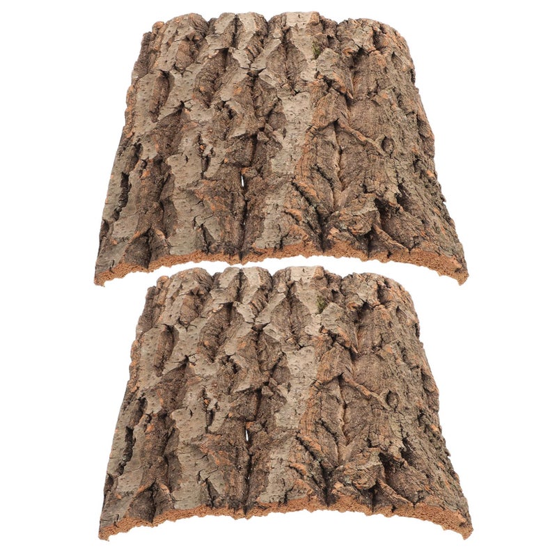 2 Pcs Cork Bark Aquarium Logs Decor Reptile Terrarium Background Easy Install - Image 2