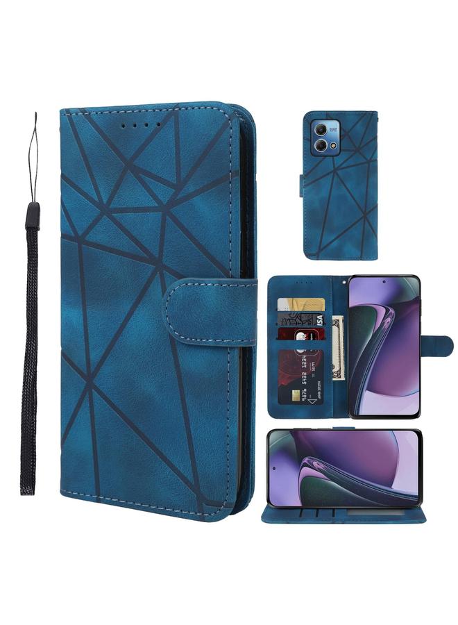 اس-توب جراب لهاتف Motorola Moto G Stylus 5G 2023 مصنوع من الجلد بخطوط هندسية - Image 1