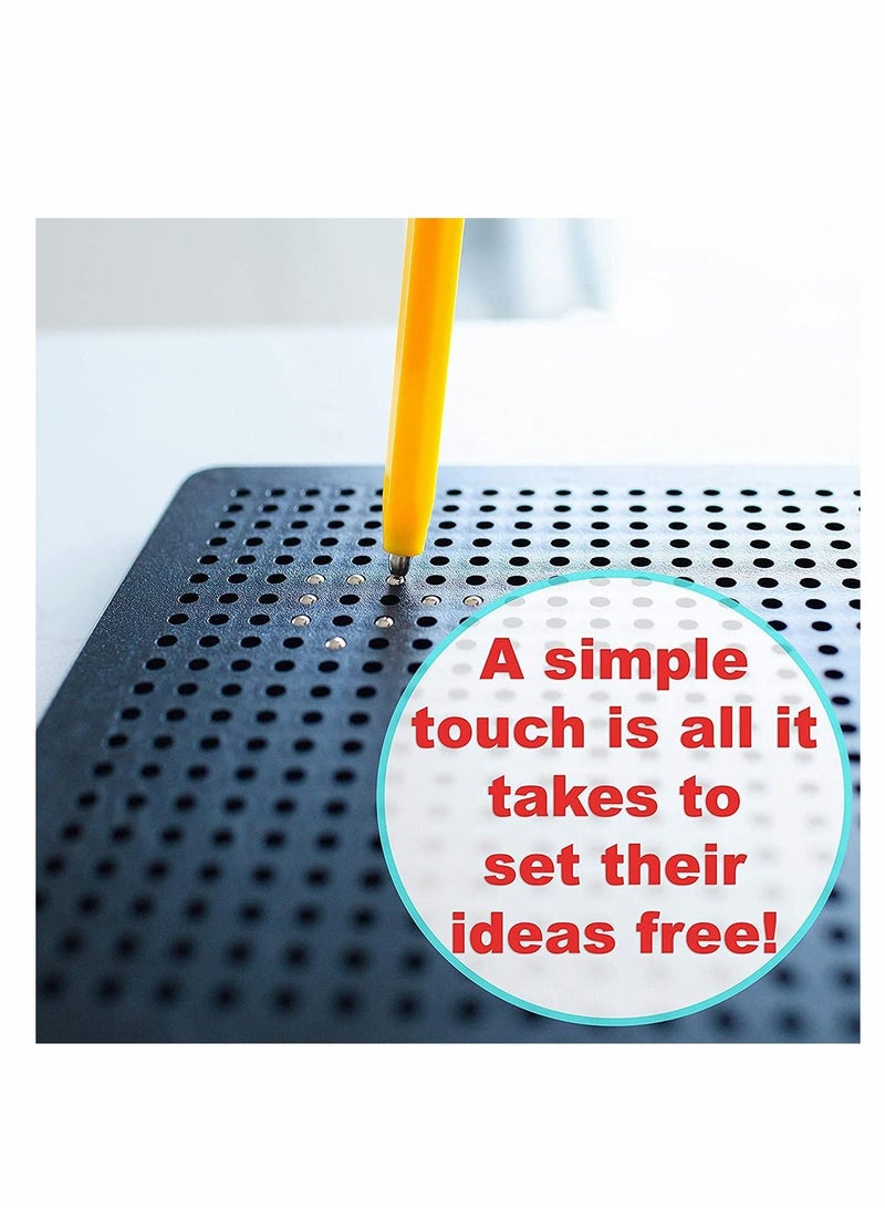 NIBEMINENT Magnetic Drawing Board for Toddlers with Beads and Stylus Toy Gift Kids Road Trip Activities Fun Doodle Tablet Improves Fine Motor Skills - Image 3