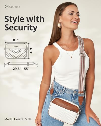 Vantamo Crossbody Bags For Women with Anti-Pickpocket Clip, Premium Purses for Women, Adjustable Strap Handbags & Gift Box - Image 2