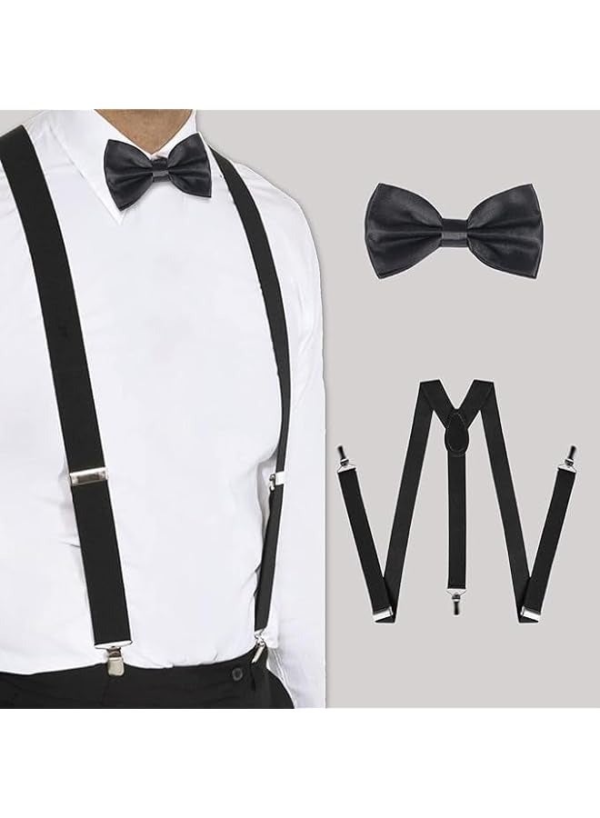 PROMASS 1920s Costume Panama Hat Pocket Watch Suspender Bow Tie 1920s Mens Accessories Fedora Gangster Hat Costume Accessory - Image 3