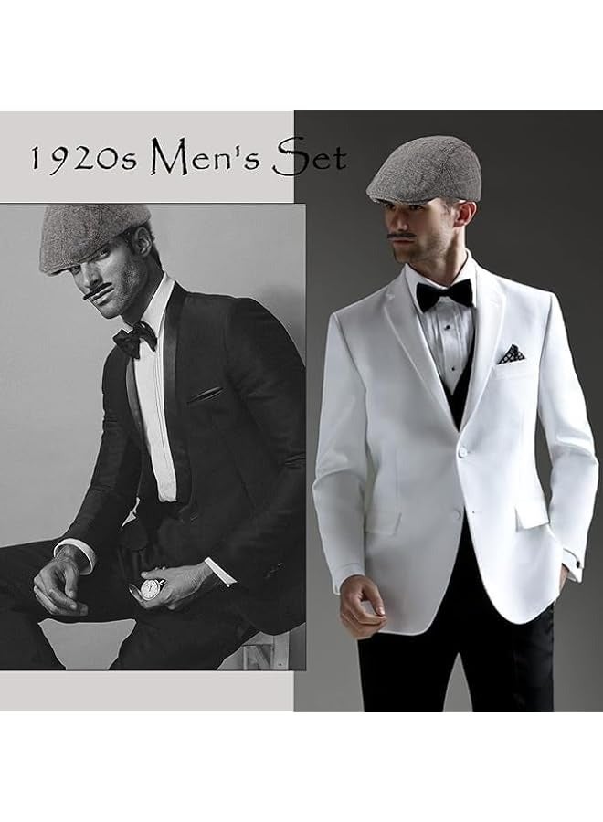 PROMASS 1920s Costume Panama Hat Pocket Watch Suspender Bow Tie 1920s Mens Accessories Fedora Gangster Hat Costume Accessory - Image 5