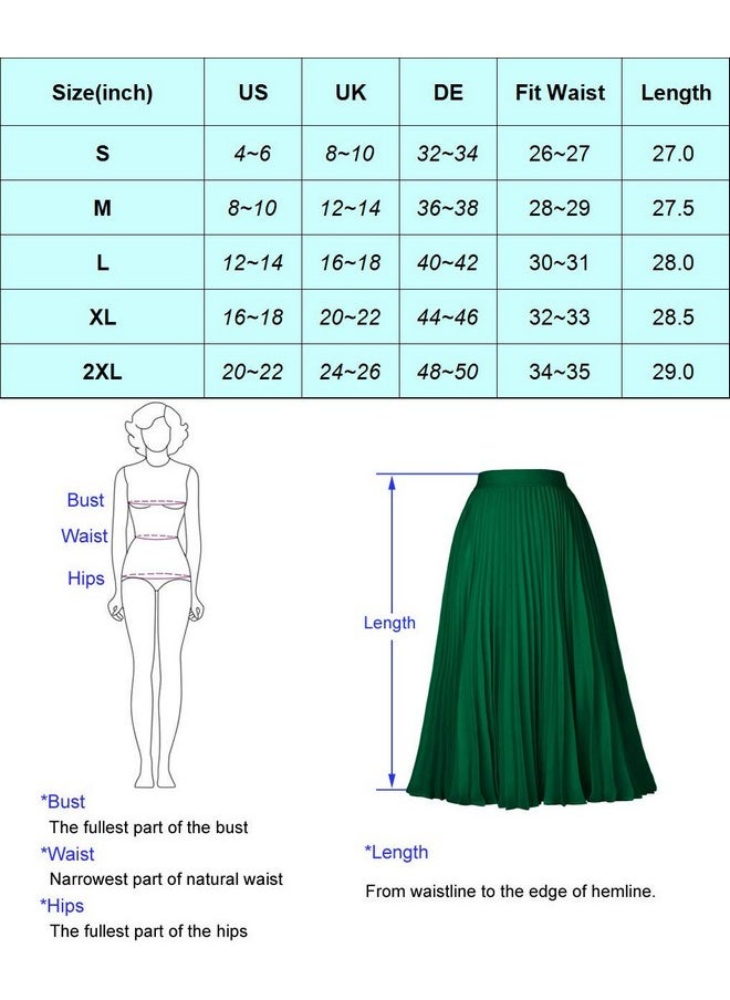 Women'S Chiffon Skirts Aline Pleated Swing Midi Skirt Dark Green M - pzsku/ZEADED397C8DACB43B9CFZ/45/_/1702978230/5e67d388-7cac-41c4-877f-a7b56082bb1f