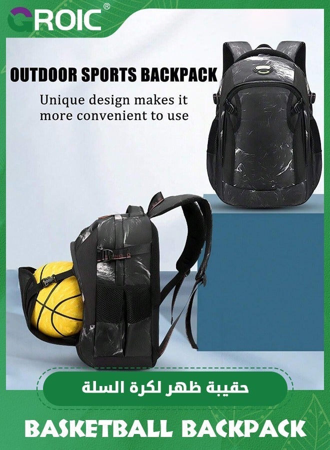 GROIC Large Basketball Backpack Bag with Ball Compartment and Shoe Pocket Outdoor Sports Equipment Bag, ‎Basketball backpack bag for Basketball, Soccer, Volleyball - Image 2