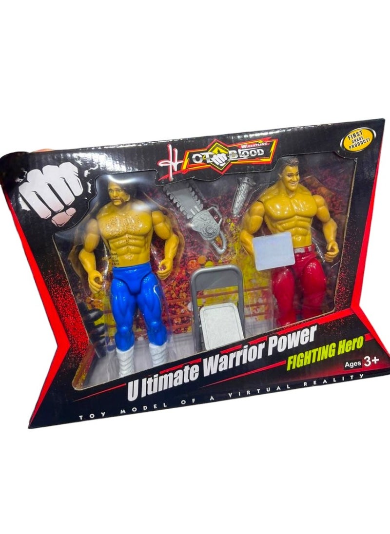 WWE Ultimate Warrior Power Fighting Hero WWE Action Figure Toy Set With Accessories  - Image 3