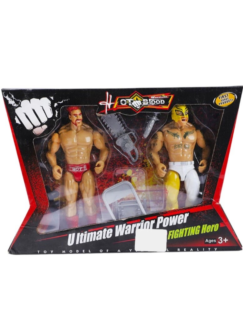 WWE Ultimate Warrior Power Fighting Hero WWE Action Figure Toy Set With Accessories  - Image 2