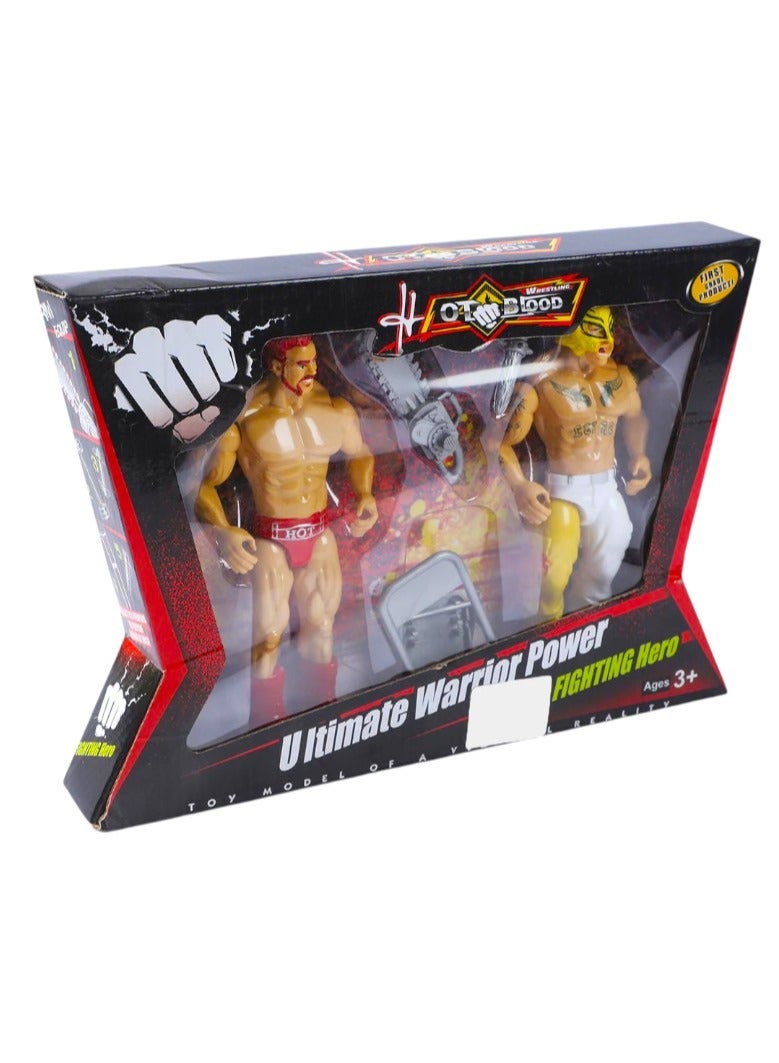 WWE Ultimate Warrior Power Fighting Hero WWE Action Figure Toy Set With Accessories - Image 5