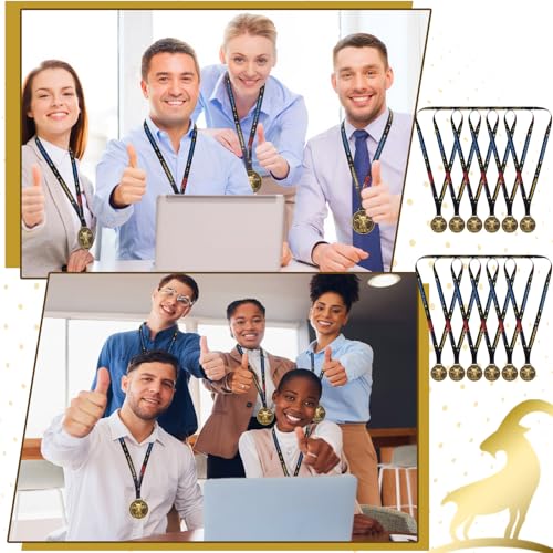 Loetere 12 Pcs Goat Award Medals 2'' Greatest of All Time Goat Pendant Champ Awards Trophy with Neck Ribbon Funny Winner Prizes Bulk Gifts for Team Prize Competitions Achievement Party Favors - Image 5