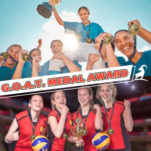 Loetere 12 Pcs Goat Award Medals 2'' Greatest of All Time Goat Pendant Champ Awards Trophy with Neck Ribbon Funny Winner Prizes Bulk Gifts for Team Prize Competitions Achievement Party Favors - Image 4