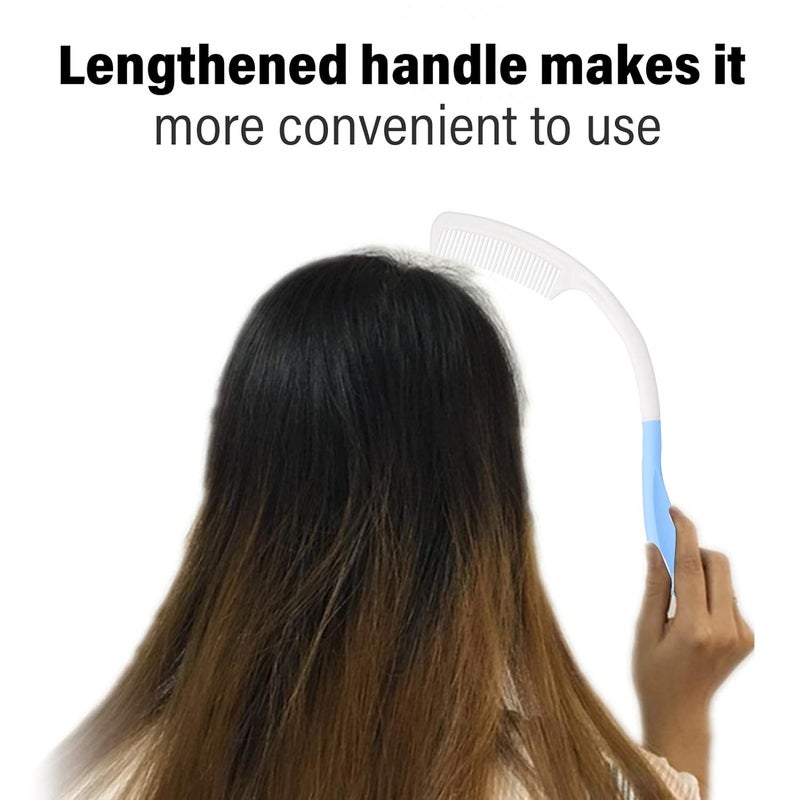 Zyyini Long Hairbrushes, Ergonomic Curved Handle Comb for Elderly Disabled with Limited Upper Mobility Assistance Tools - Image 2