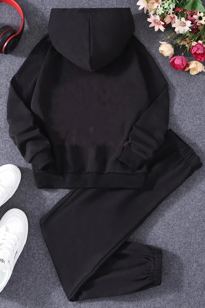ONLYTRENDWEAR Childrens Yin Yang Tracksuit 9-10 Years Old Black