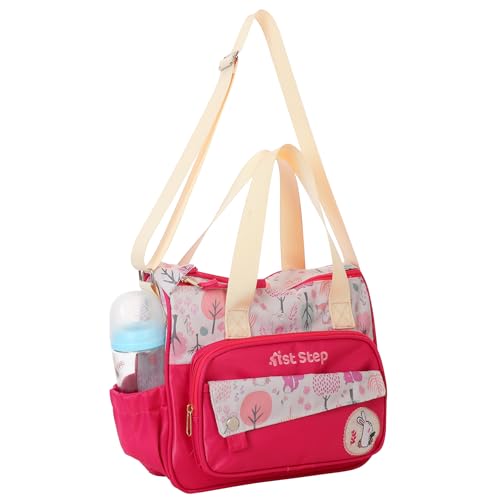 1ST STEP Smart And Multi-Functional Diaper Bag (Small, Pink) - Image 1