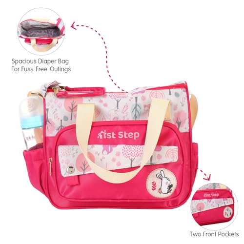 1ST STEP Smart And Multi-Functional Diaper Bag (Small, Pink) - Image 3
