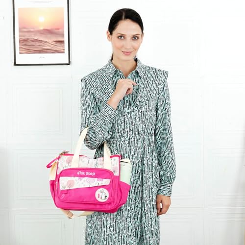 1ST STEP Smart And Multi-Functional Diaper Bag (Small, Pink) - Image 4