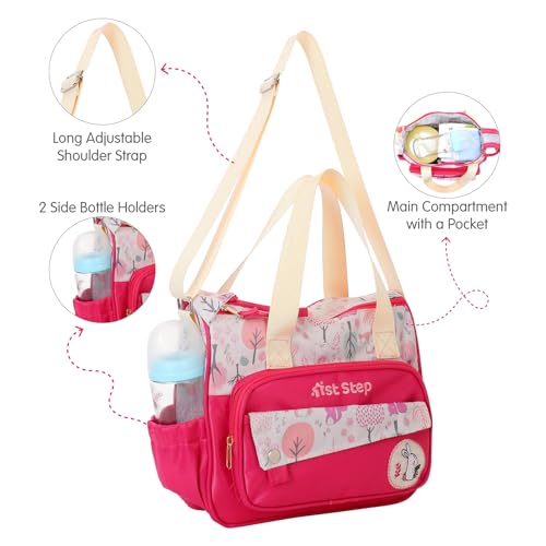 1ST STEP Smart And Multi-Functional Diaper Bag (Small, Pink) - Image 2