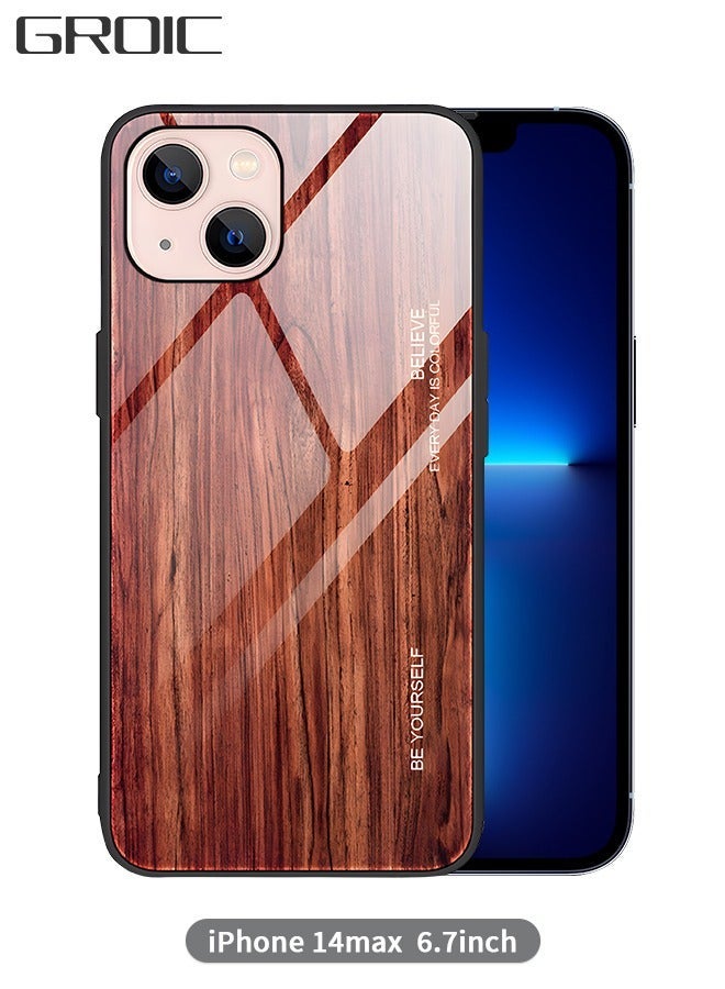 GROIC IPhone 14 Max Case 6.7 Inch,Wood Grain Plexiglass Case,Fashion Cute Pattern Design Cover,Shockproof Anti-Scratch Protection for - Image 1