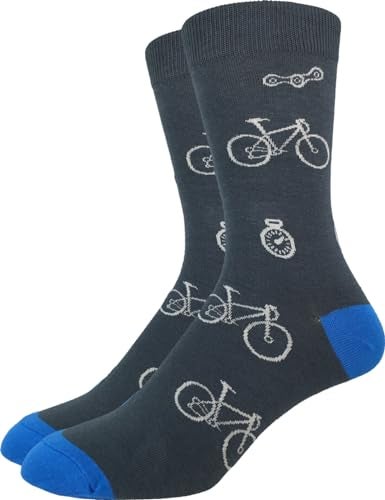 Good Luck Sock Men's Bicycle Crew Socks,Large (Shoe size 7-12),Grey - Image 5