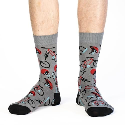 Good Luck Sock Men's Bicycle Crew Socks,Large (Shoe size 7-12),Grey - Image 2