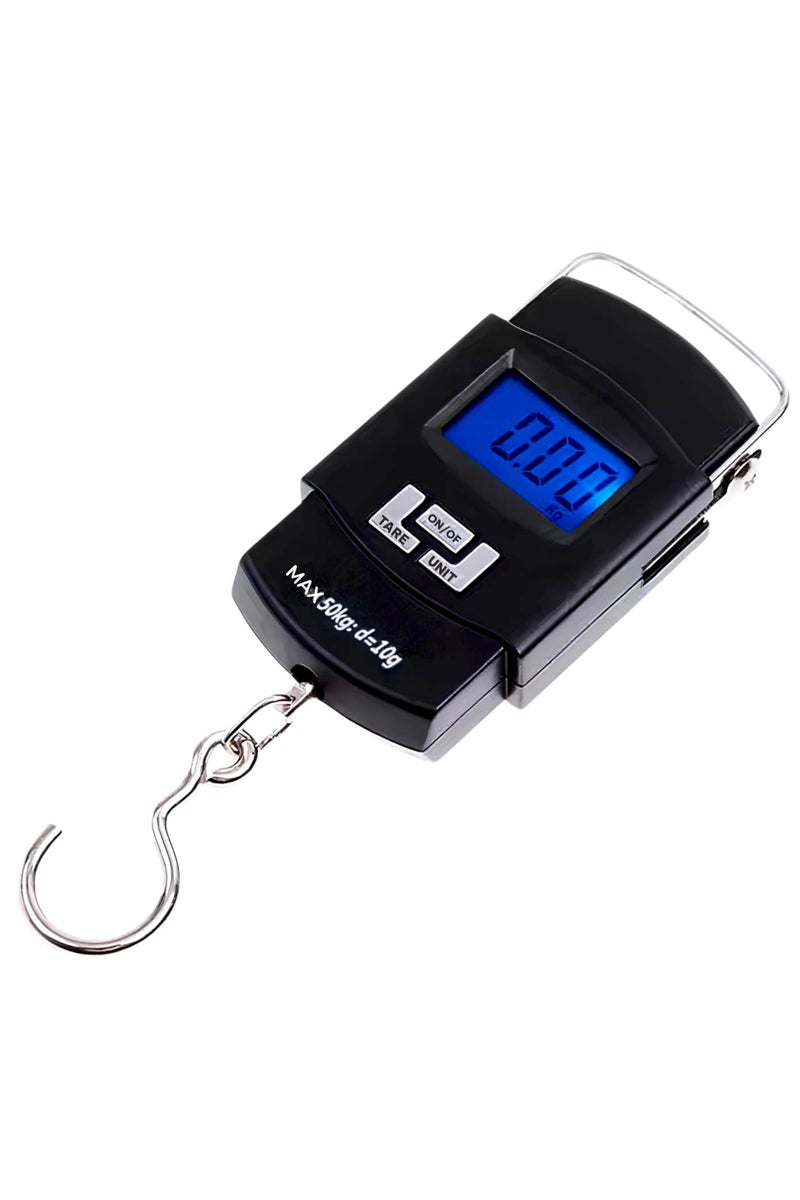 LJ Portable LCD Digital Hanging Luggage Weighing Scale Black - Image 1