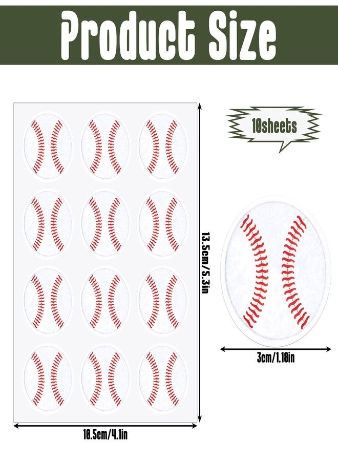 Azefnuhk 120pcs 1.18" Waterproof Baseball Stickers, Self-Adhesive Vinyl Sports Stickers, Suitable for Calendar, Craft, Scrapbook, Theme Party, Ideal for Baseball Lovers, Boys, Girls as Rewards - Image 2