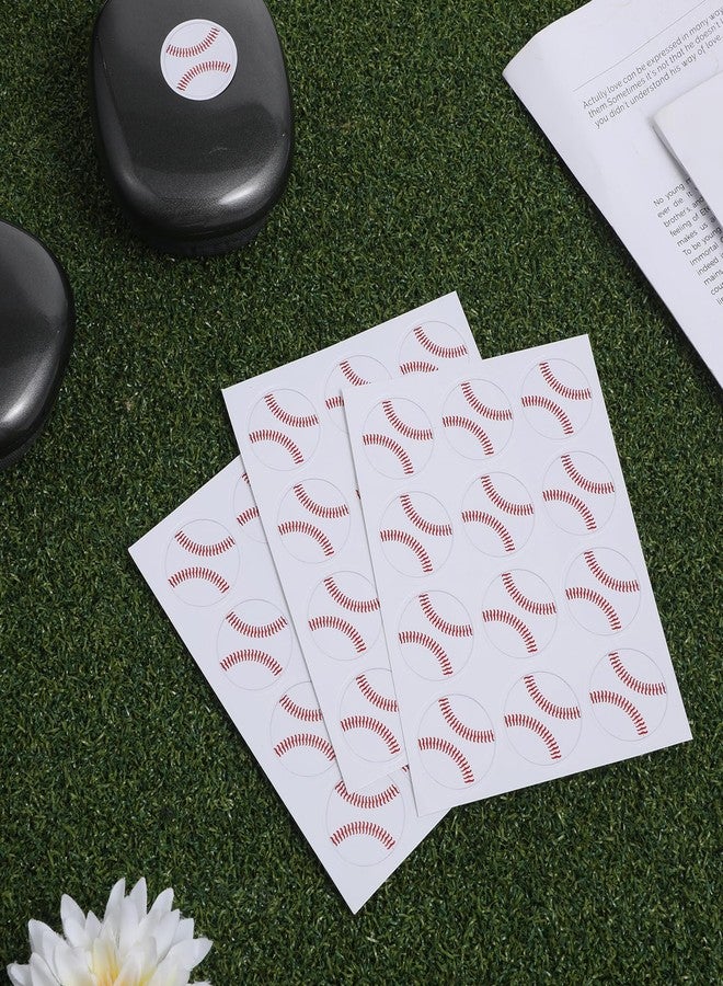 Azefnuhk 120pcs 1.18" Waterproof Baseball Stickers, Self-Adhesive Vinyl Sports Stickers, Suitable for Calendar, Craft, Scrapbook, Theme Party, Ideal for Baseball Lovers, Boys, Girls as Rewards - Image 4