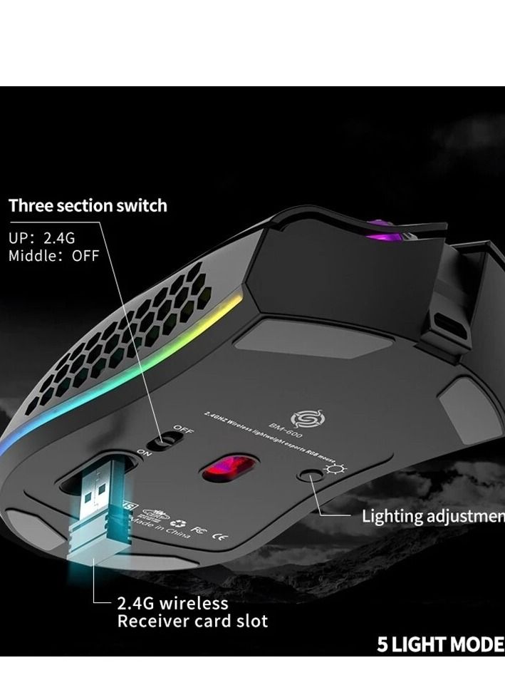 AROAQ Wireless USB Rechargeable Mouse Lightweight Gaming Mouse - Image 3