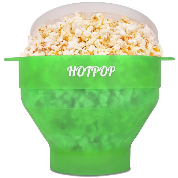 THE ORIGINAL MICROWAVE POPCORN POPPER SILICONE POPCORN MAKER COLLAPSIBLE BOWL BPAFREE AND DISHWASHER SAFE 20 COLORS AVAILABLE TRANSPARENT GREEN