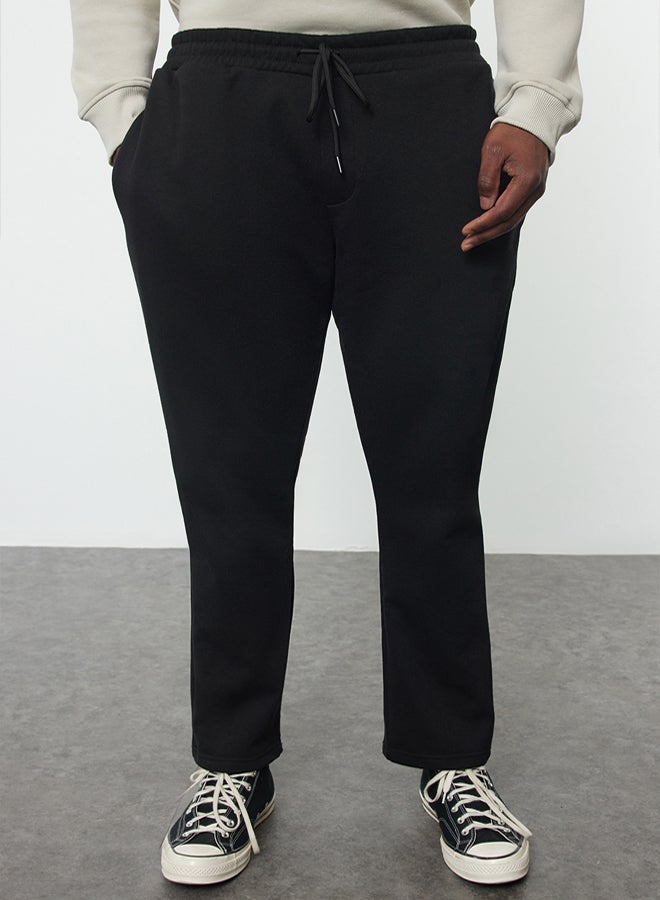 trendyol Black Regular Cut Plus Size Sweatpants TMNAW25AJ00004 - Image 1
