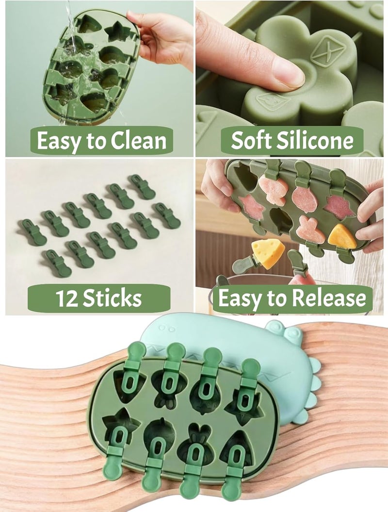 Silicone Popsicle Molds 16.8 X 13.5 X 4cm Effortless Release Ice Pop Molds - BPA-Free Food-Grade Silicone Kids Ice Pop Molds for Home Family Summer DIY Activities - Image 5