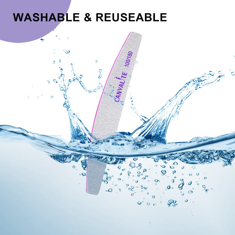 Canvalite 10 PCS Nail File Professional Nail Files Reusable Double Sided Emery Board(100/180 Grit) Nail Styling Tools for Home and Salon Use Christmas Gifts for Women - Image 5