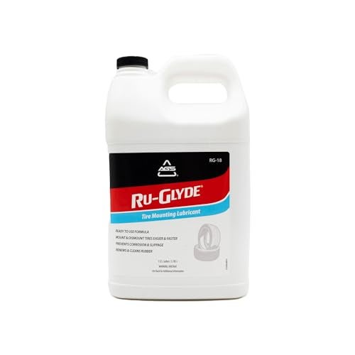 AGS زيت تركيب الإطارات ومواد التشحيم المطاطية RuGlyde، زجاجة سعة 1 جالون، تجديد مطاط الإطارات، سهولة تثبيت حافة الإطار، معالجة الإطارات، مادة تشحيم الإطارات، ملحق تغيير الإطارات - Image 1