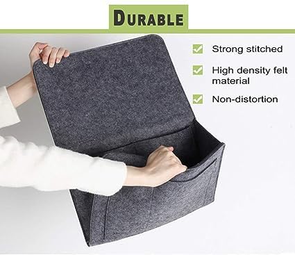 TAMADAA HR MALL Bedside Caddy Essentials Pocket Hanging Storage Organizer Sofa Side Hanger Holder Bag for Dorm TV Remote Control Phones Magazines Tablets Dark Grey  - Image 3