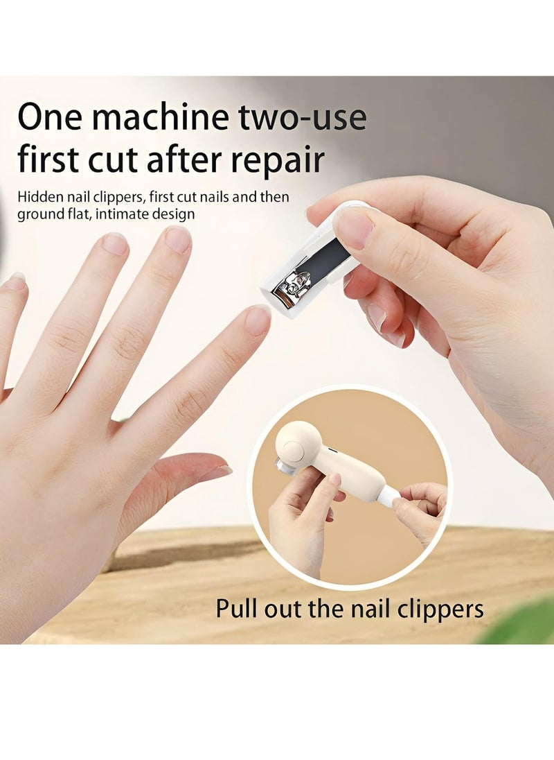 Necomi Baby Nail Trimmer, Electric Nail File with Hidden Baby Nail Clippers Inside, Safe and Silent Baby Nail File Rechargeable, Nail Kit Set for Baby Nail Care with 6 Buffer Pads, Storage Case and Light  - Image 3