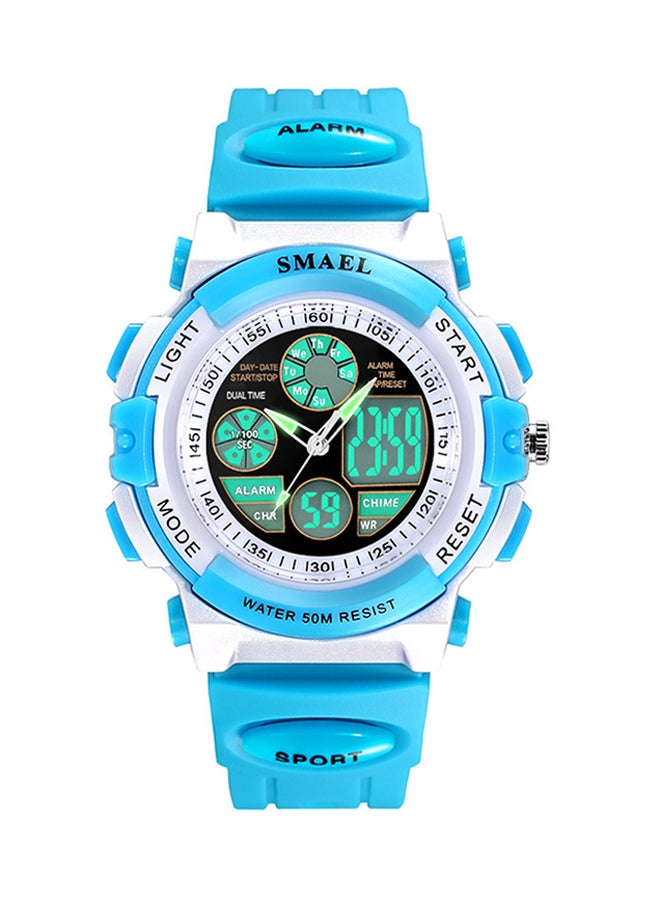 SMAEL Water Resistant Rubber Analog+Digital Watch Smael-36-BLU