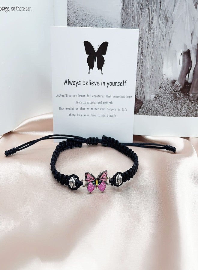 ZMANYIJEW Aways Believe in Yourself Butterfly Bracelet--Adjustable String Butterfly Bracelets "Always Believe in Yourself" for Women, Gift for Friends Butterfly Bracelet, no gemstone - Image 4
