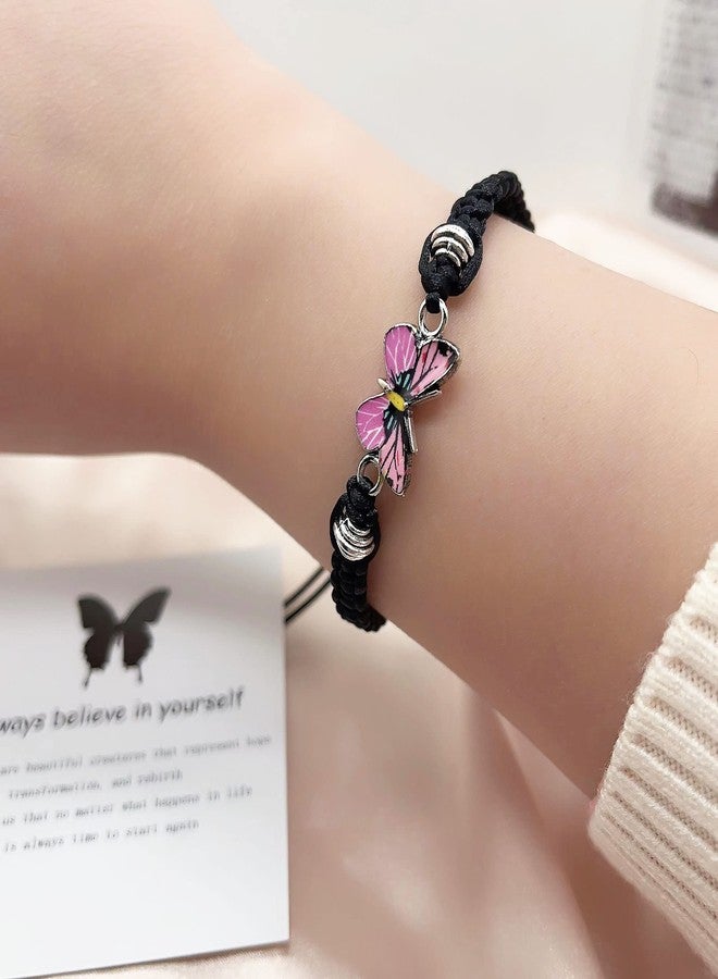 ZMANYIJEW Aways Believe in Yourself Butterfly Bracelet--Adjustable String Butterfly Bracelets "Always Believe in Yourself" for Women, Gift for Friends Butterfly Bracelet, no gemstone - Image 3